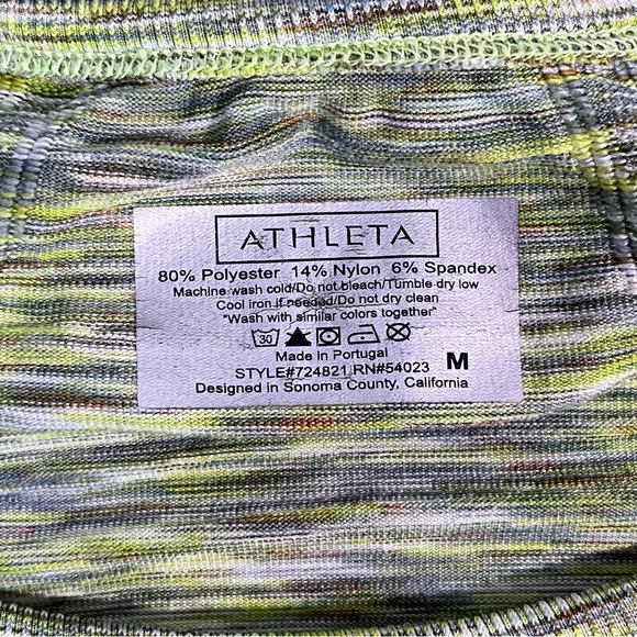 Athleta Fastest Track Long Sleeve Space Dye Green Top sz Medium - Picture 8 of 8